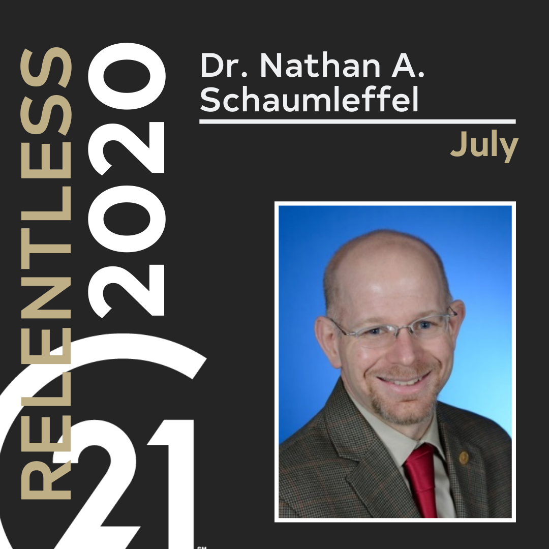 Nathan A. Schaumleffel, 2020 July Honoree for The Relentless Campaign.